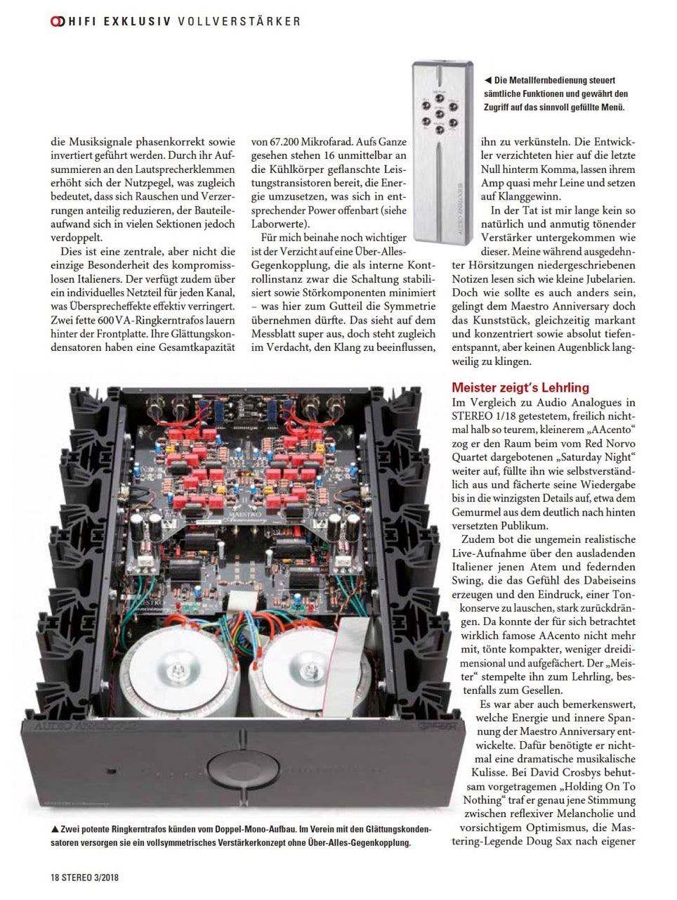 Audio Analogue Maestro Anniversary Line (NEU)