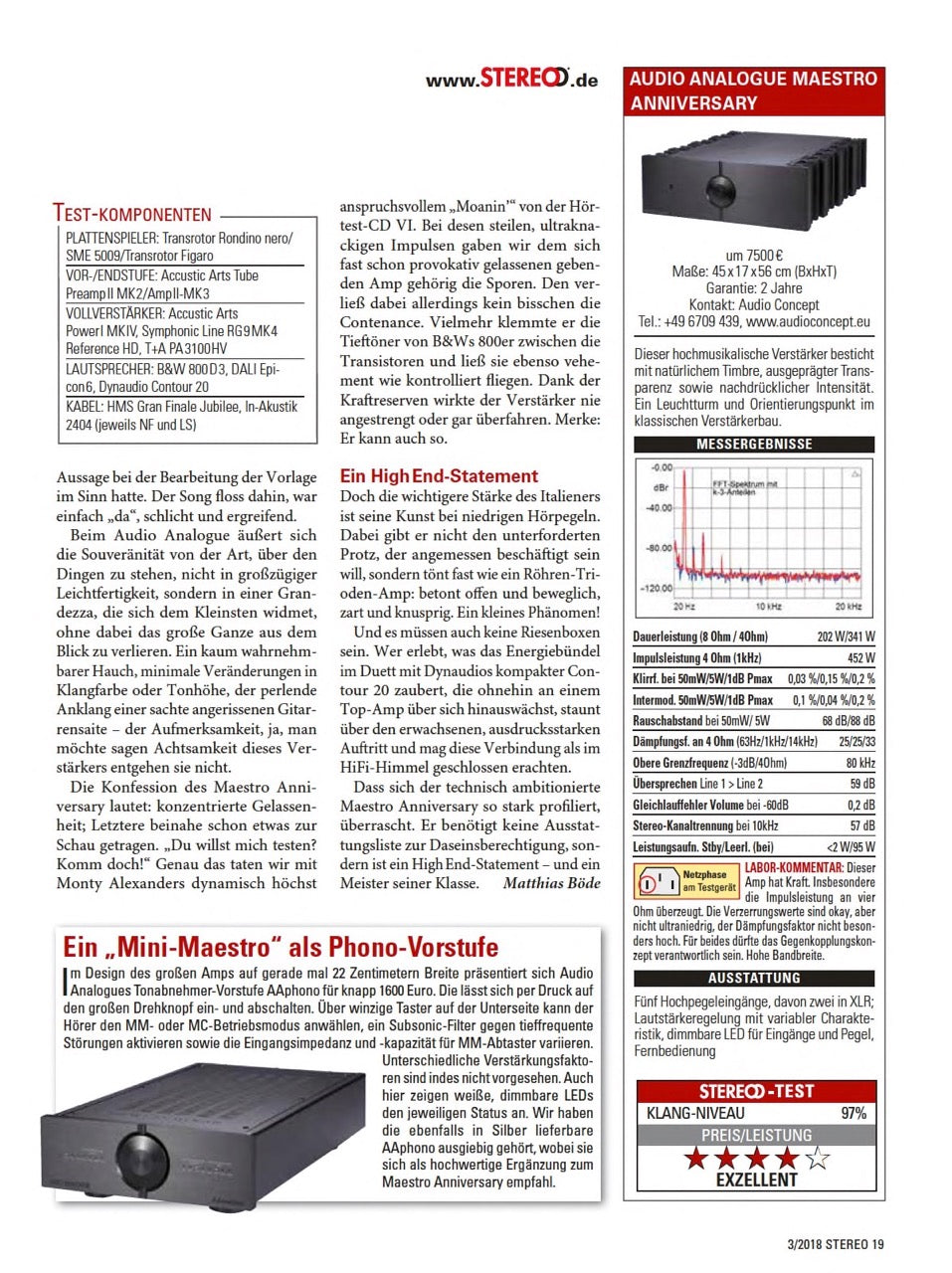 Audio Analogue Maestro Anniversary Line (NEU)