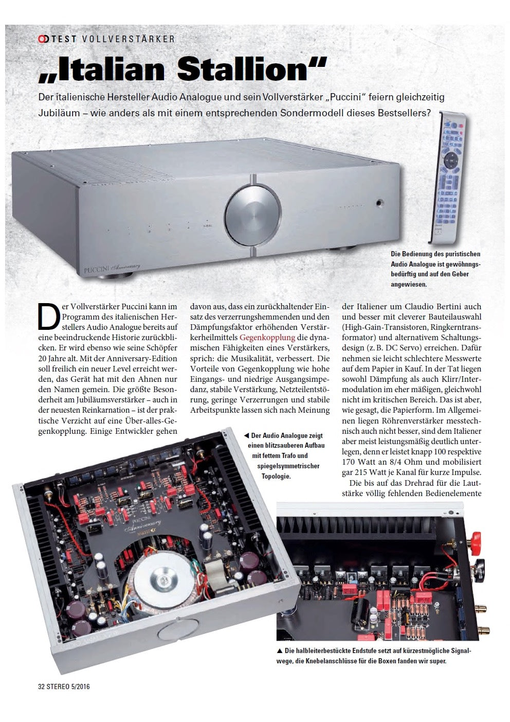Audio Analogue Puccini Anniversary Line (NEU)
