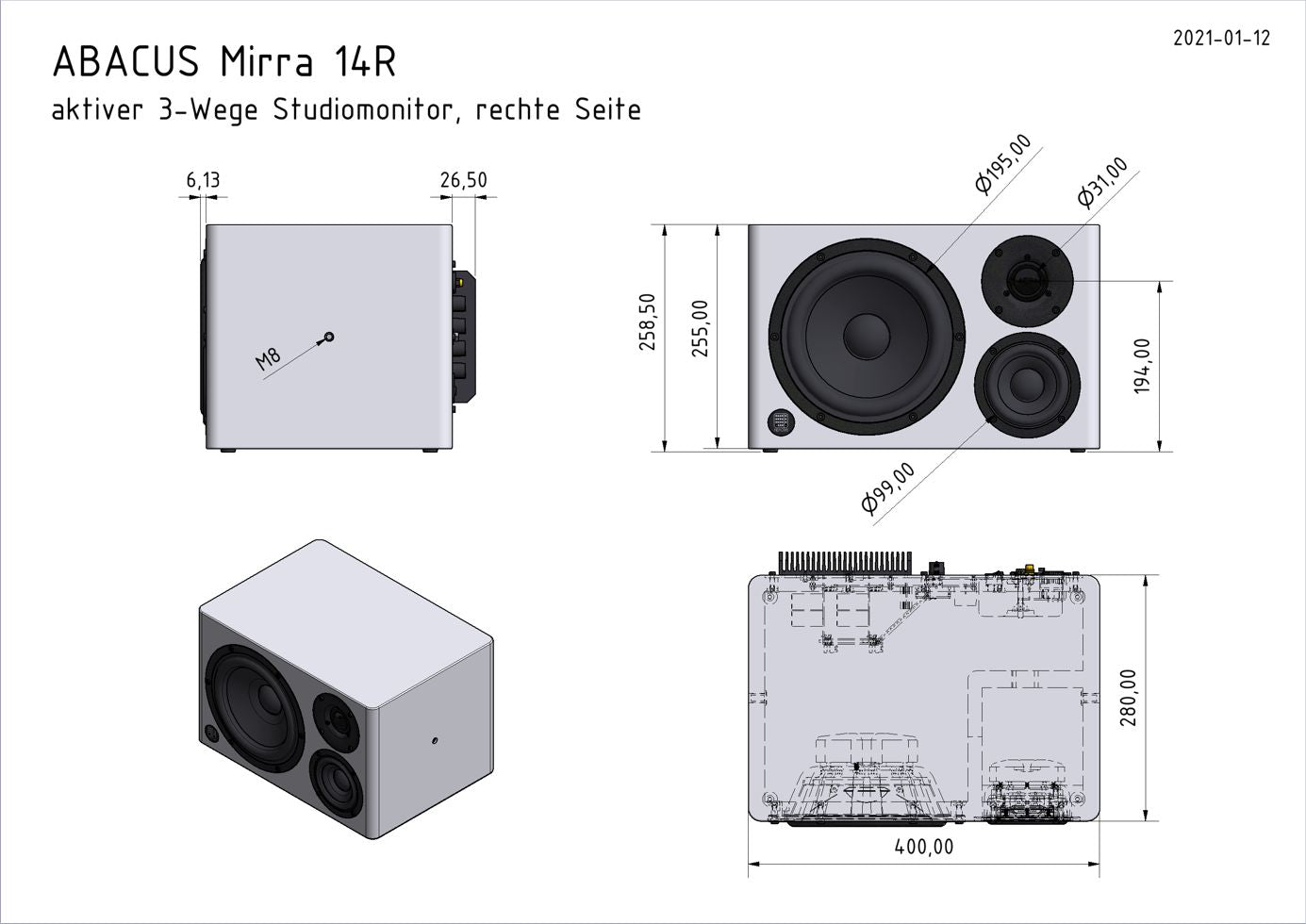 ABACUS electronics Mirra 14 Mk2 Studiomonitor (NEU)