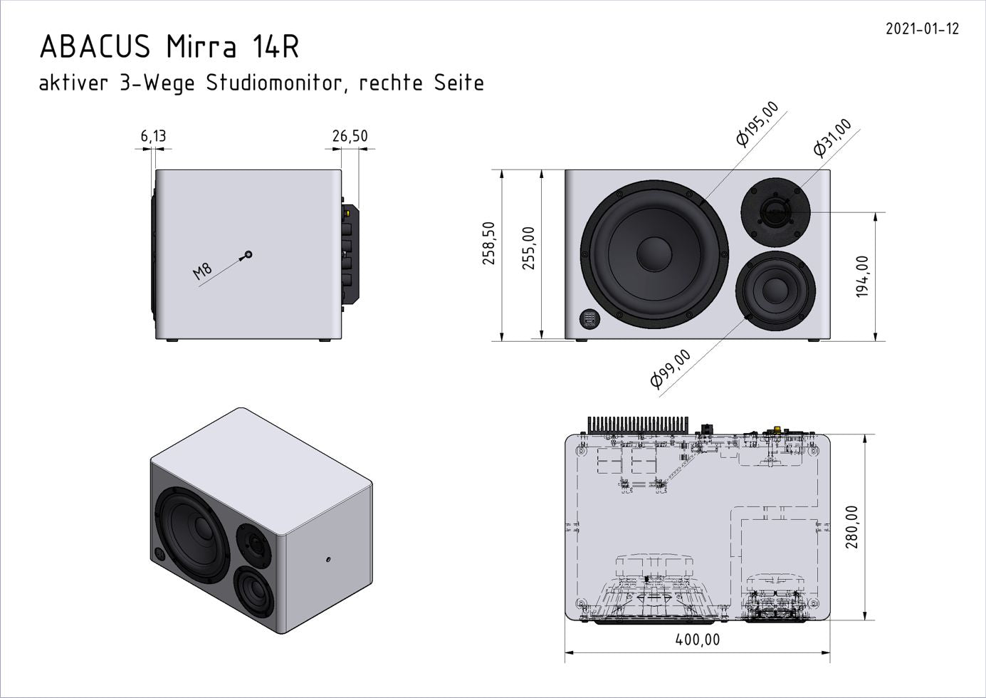 ABACUS electronics Mirra 14 Studiomonitor (NEU)